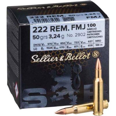 SELLIER & BELLOT - MUNITION - CAT C - 222 REM FMJ - 50GR - VRAC - 767904 - X100