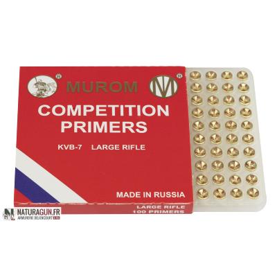 MUROM - AMORCES - COMPETITION PRIMERS - LARGE RIFLE - LR - KVB-7 - R6115 - X100