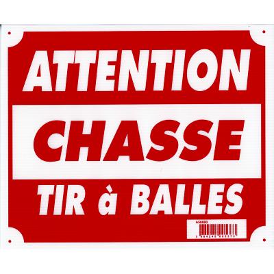 NATURAGUN® - PANCARTE - AKYL - ATTENTION CHASSE TIR A BALLE - A50880