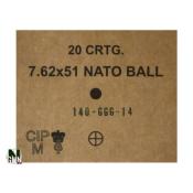 GGG - MUNITION - CAT C - 7.62 - 308WIN - 147 GR - FMJ - GGG762147BOITE - X20