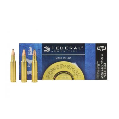 FEDERAL - MUNITION - CAT C - 222 REM - 50 GR - SP - 62200263 - X20