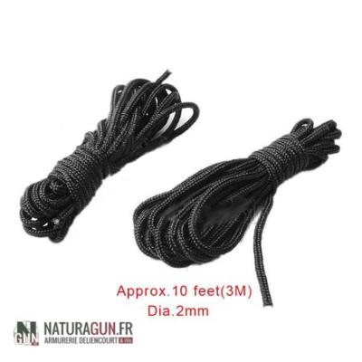 NATURAGUN® - LACETS - NOIR - 2MM - 3M - PATCH