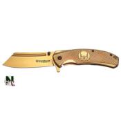 BOKER MAGNUM - COUTEAU PLIANT - GOLDEN SKULL ED. LIMITEE - LAME 76 MM - 01SC070