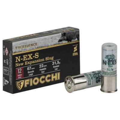 FIOCCHI - MUNITION - CAT C - 12/67 - N-EX-S - SLUG ACIER - 31.5G - FI862690 - X5