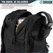 SAVIOR - HOUSSE - SAC A DOS - 3 ARMES DE POING - NOIR - BP-3IN1-COMPACT-BK*