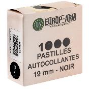 EUROPARM - PASTILLES - GOMMETTES - NOIR - 19MM - BOITE DE 1000 - A52419