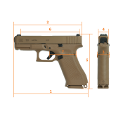 GLOCK - PISTOLET - CAT B - 19X - 9MM - COYOTE - 47197