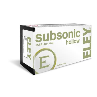 ELEY - MUNITION - CAT C - SUBSONIC HOLLOW - 22LR - 38GR - 22ELSUB - MD922 - X50