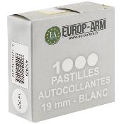 EUROPARM - PASTILLES - GOMMETTES - BLANC - 19MM - BOITE DE 1000 - A52420
