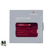 VICTORINOX - SWISS CARD - RUBIS - TRANSLUCIDE - 10 FONCTIONS - 0.7100.T
