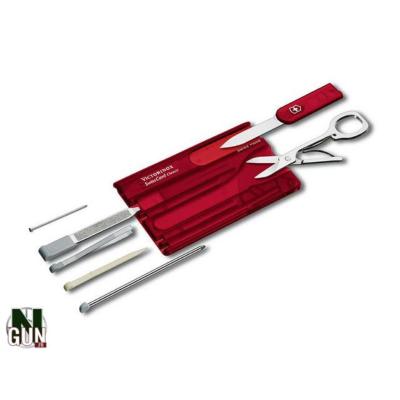 VICTORINOX - SWISS CARD - RUBIS - TRANSLUCIDE - 10 FONCTIONS - 0.7100.T