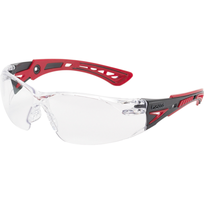BOLLE - LUNETTE PROTECTION - SAFETY RUSH+ - INCOLORE - ROUGE NOIR - RUSHPPSI