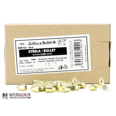 SELLIER & BELLOT - OGIVES - 9MM - FMJ - 124 GR - 319212+ - 3200 - X600